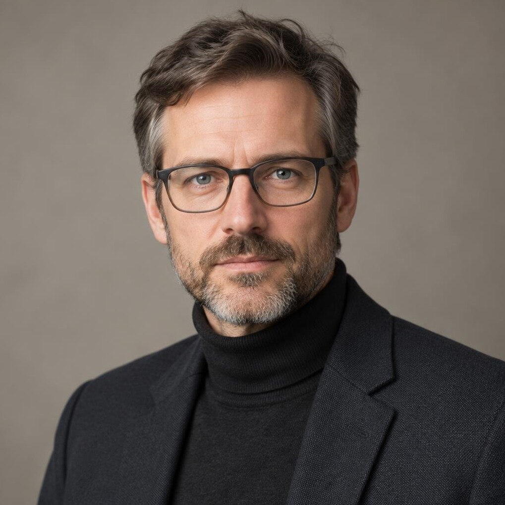 Studio portrait of a man researcher in a blazer